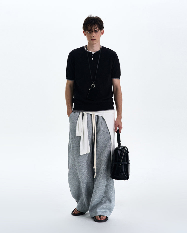 MADWITCH COLORBLOCK KNIT SHORT SLEEVE SHIRT #LX3027