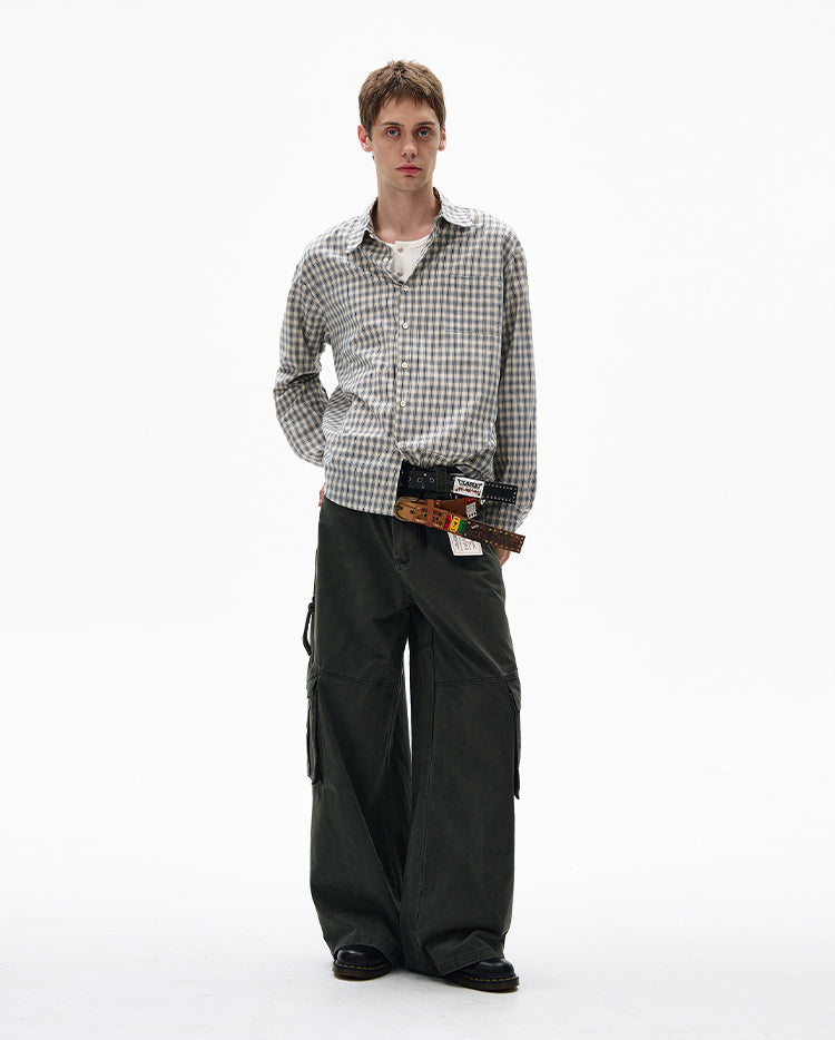 MADWITCH CHECKERED LONG SLEEVE SHIRT #RC86