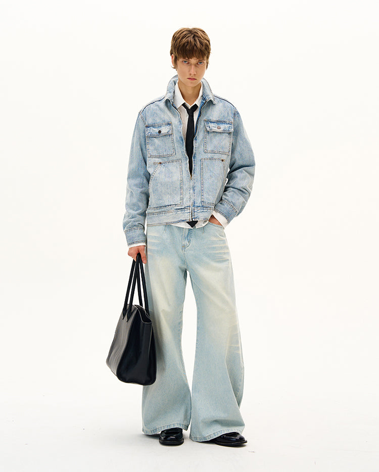 MADWITCH UNISEX VINTAGE WASHED DENIM JACKET #G6863