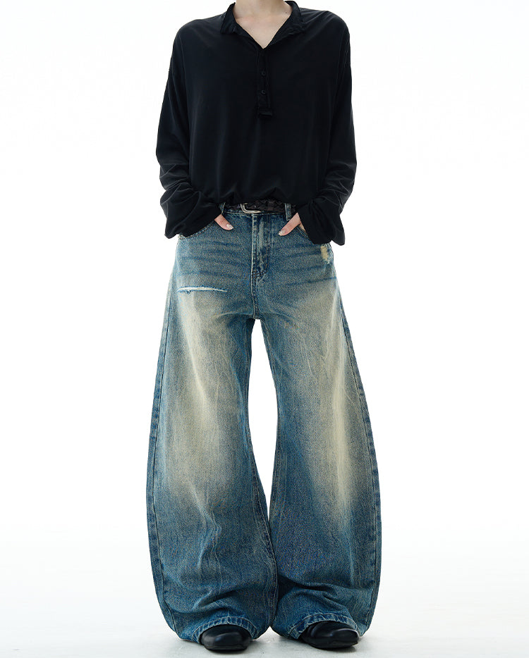 MADWITCH WASHED DISTRESSED JEANS #G6861