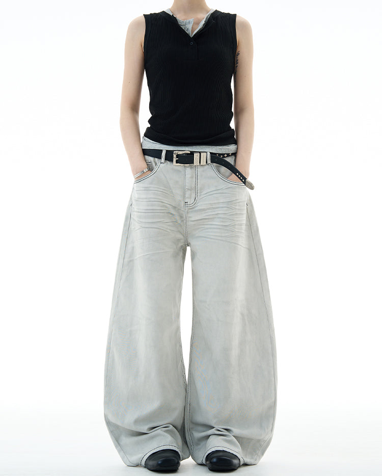 MADWITCH UNISEX VINTAGE SCIMITAR-STYLE JEANS #FX083