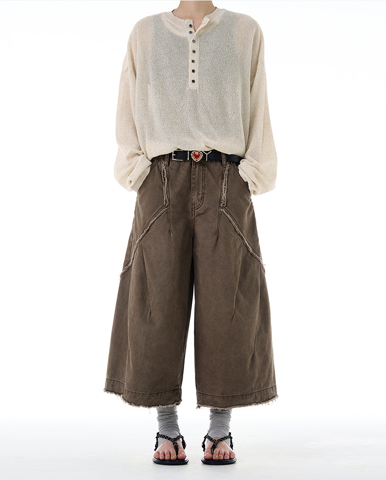 MADWITCH VINTAGE RAW-EDGE CARGOS #CK3529B