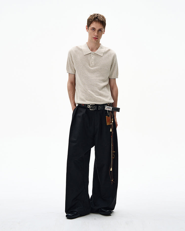 MADWITCH CLASSIC POLO KNIT TOP #250139