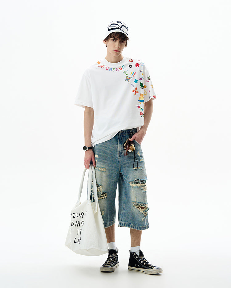 MADWITCH GRAFFITI PRINT TEE #C828