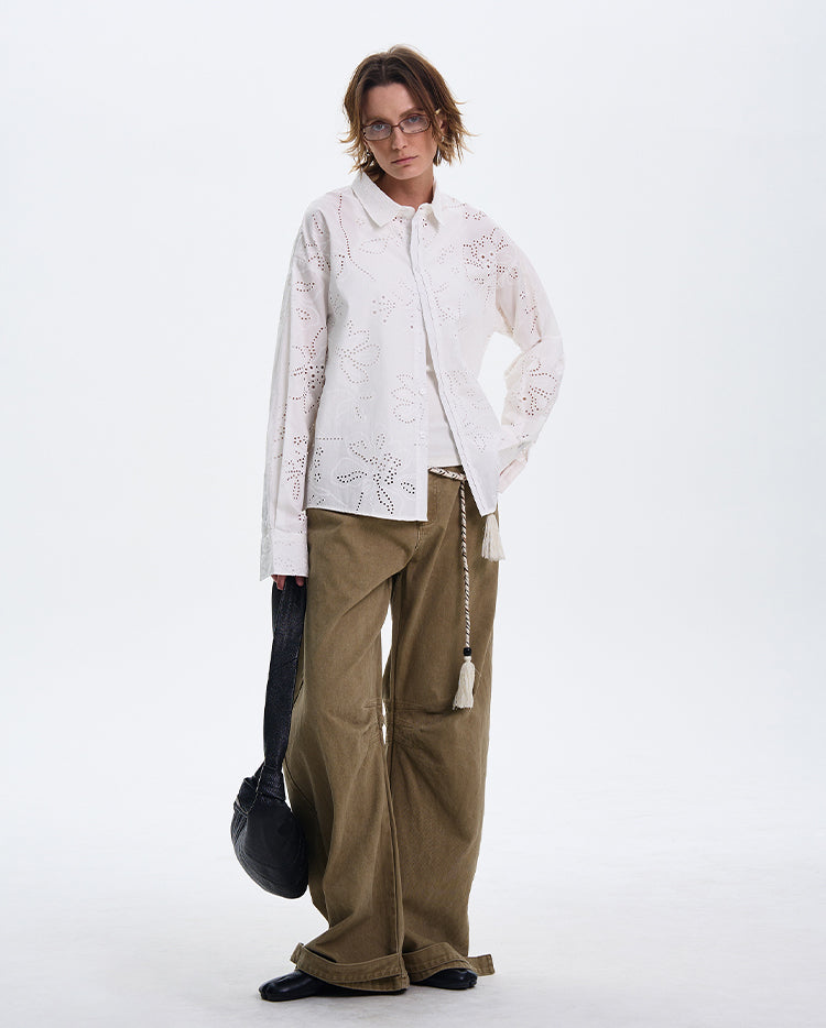 MADWITCH LOOSE WHITE LONG-SLEEVE SHIRT #31111
