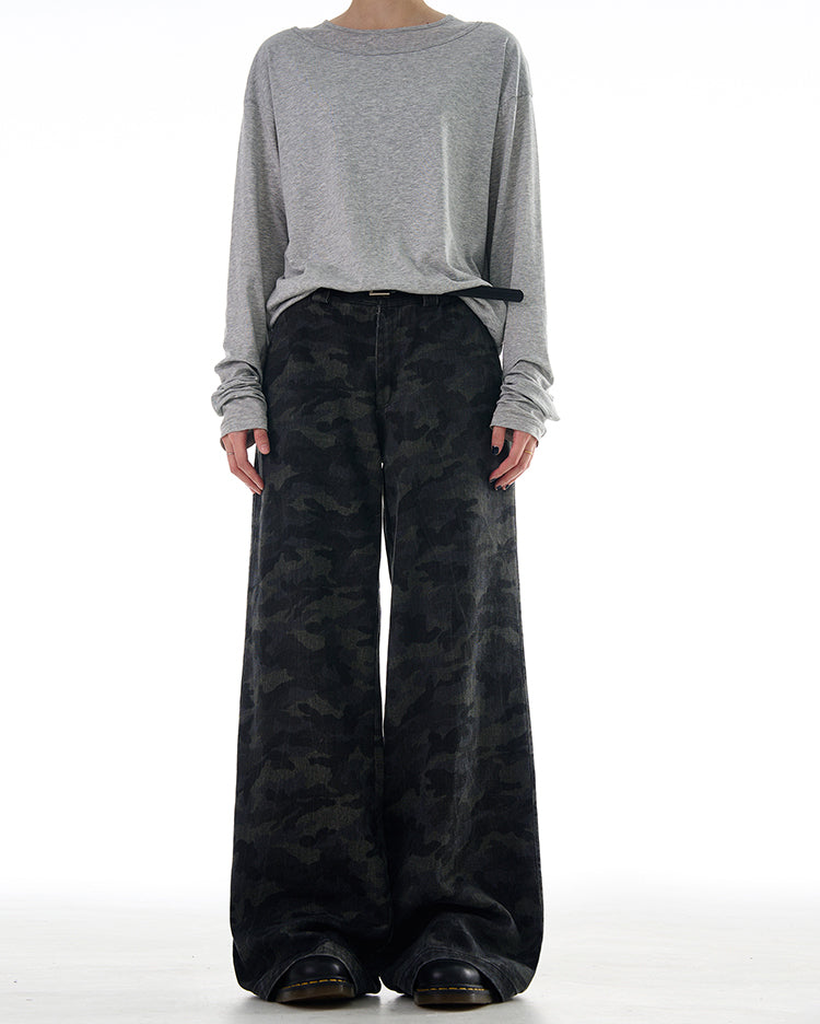 MADWITCH WASHED CAMO CASUAL PANTS #L844