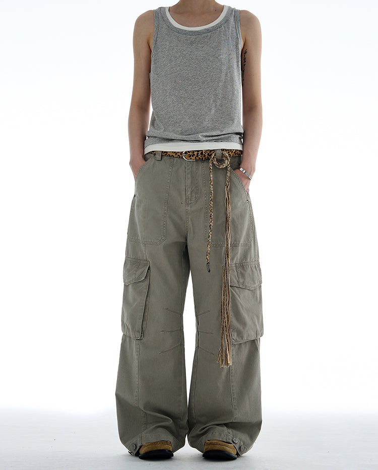 MADWITCH VINTAGE MULTI-POCKET CARGO PANTS #CK6650