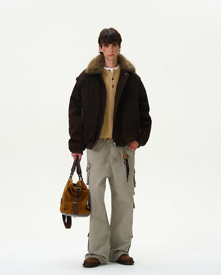 MADWITCH FAUX FUR COLLAR DOWN JACKET #Y07