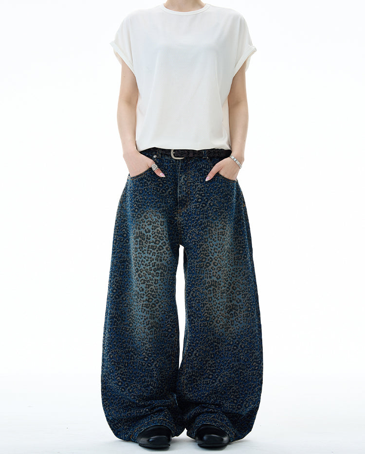 MADWITCH WASHED LEOPARD FLARE PANTS #BNK157