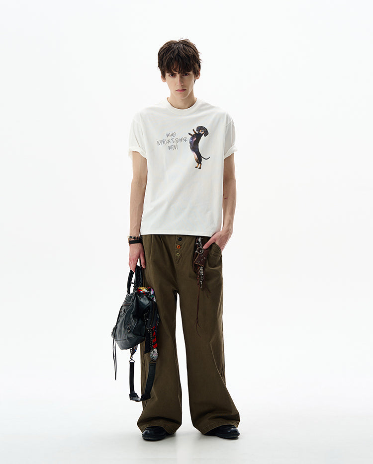 MADWITCH PUPPY PRINT T-SHIRT #MD4196