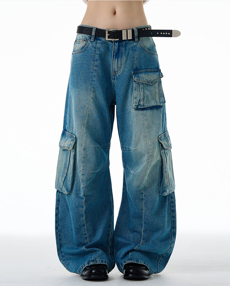 MADWITCH WASHED UTILITY JEANS #CK9617