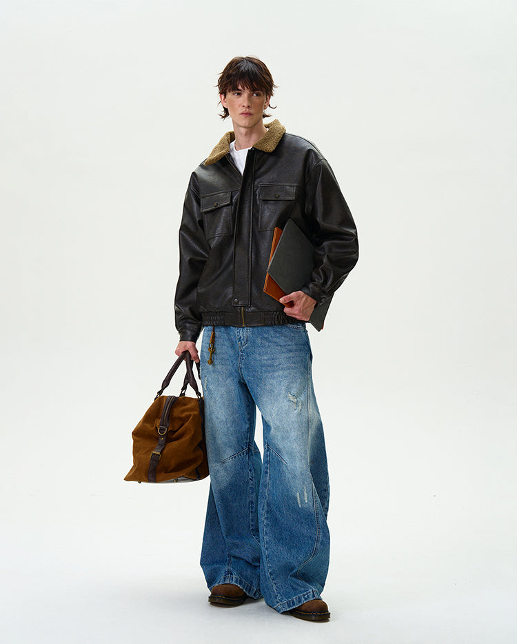 MADWITCH THICKENED PU LEATHER JACKET #G1060