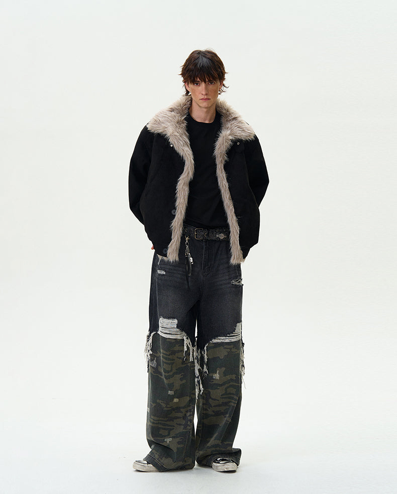 MADWITCH LOOSE FIT FUR-COLLAR JACKET #990213