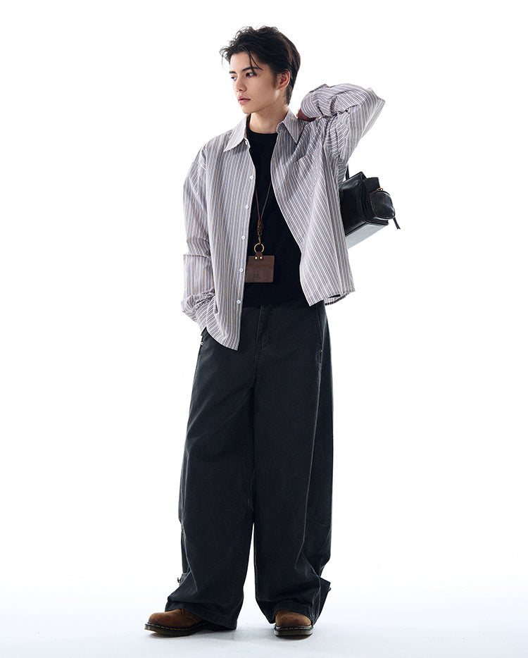 MADWITCH STRIPED LONG SHIRT #RC158
