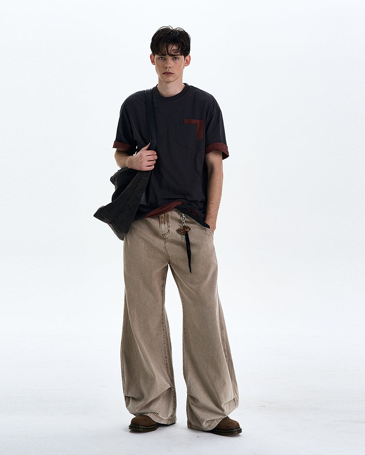 MADWITCH CONTRAST COLOR CREWNECK TEE #C205C25