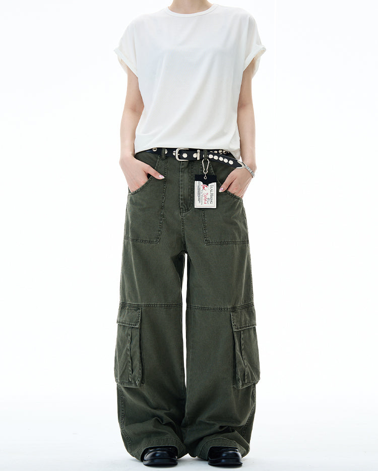 MADWITCH DISTRESSED UTILITY CARGO PANTS #RK164