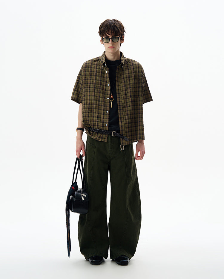 MADWITCH SEERSUCKER SHORT SLEEVE SHIRT #CR252