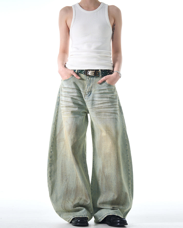 MADWITCH POST-APOCALYPTIC STYLE WIDE-LEG JEANS #FX065