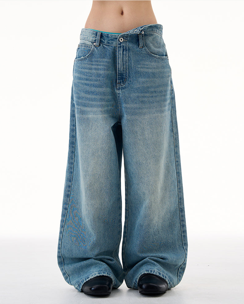 MADWITCH IRREGULAR WASH DENIM PANTS #CK9652