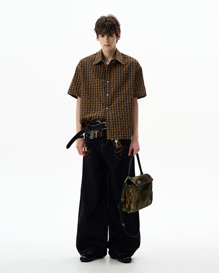 MADWITCH SEERSUCKER RETRO SHIRT #CR237