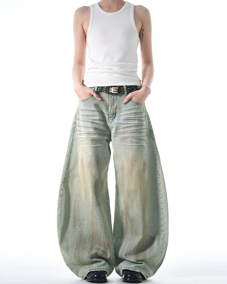 MADWITCH POST-APOCALYPTIC STYLE WIDE-LEG JEANS #FX065