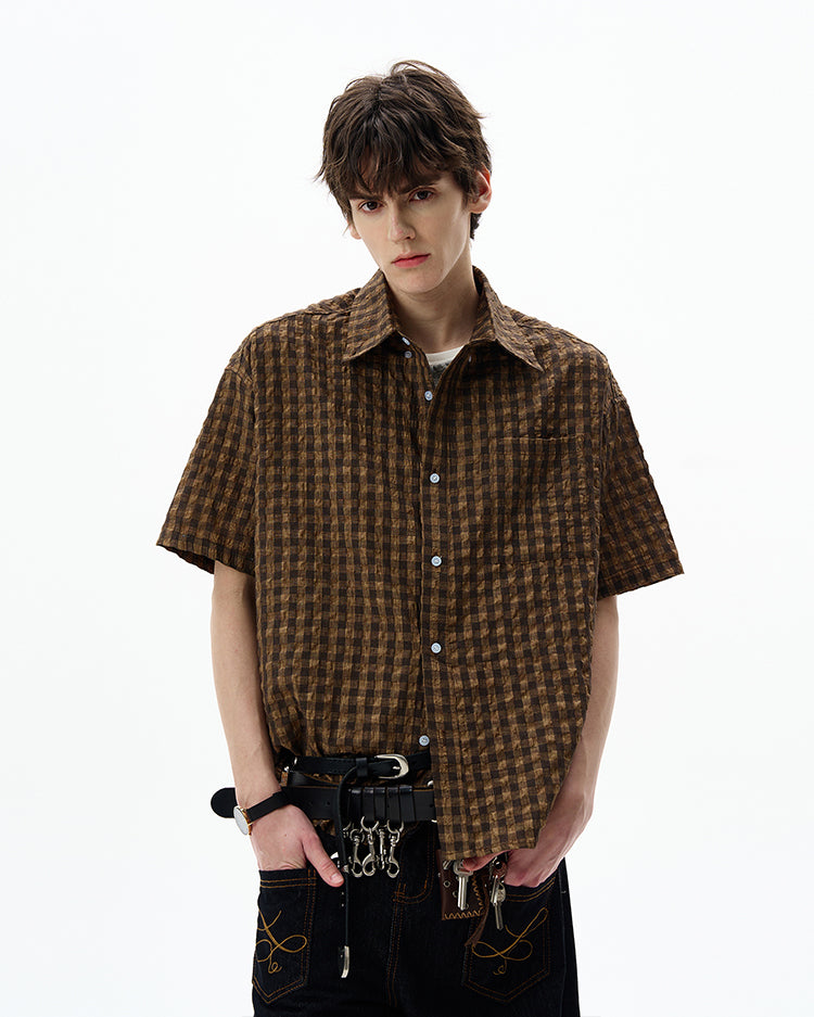 MADWITCH SEERSUCKER RETRO SHIRT #CR237