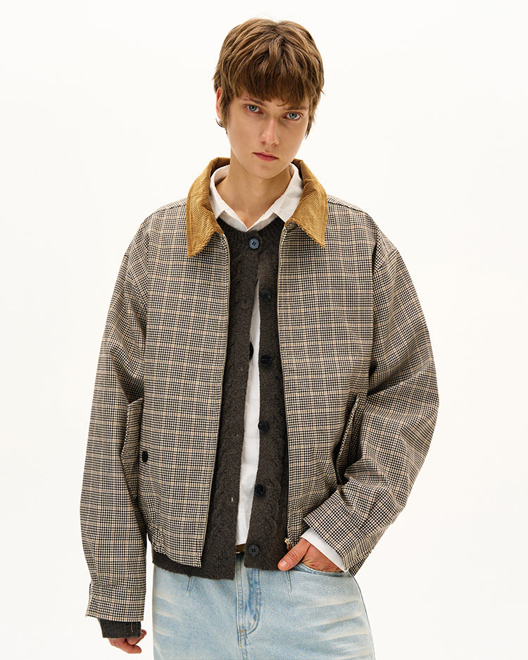 MADWITCH UNISEX CONTRAST COLLAR PATCHWORK JACKET #G1412
