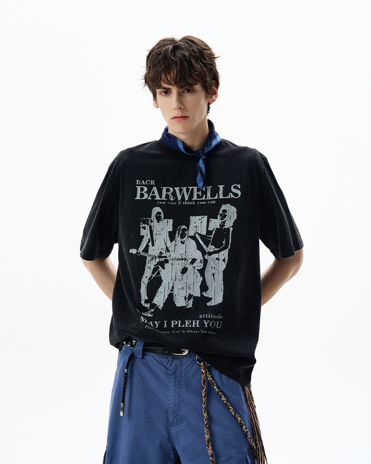 MADWITCH ROCK RETRO TEE #BW25701