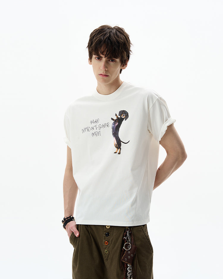 MADWITCH PUPPY PRINT T-SHIRT #MD4196