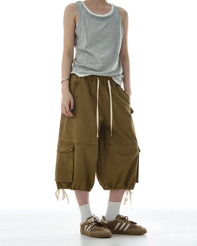 MADWITCH RELAXED FIT UTILITY CARGO SHORTS #A600