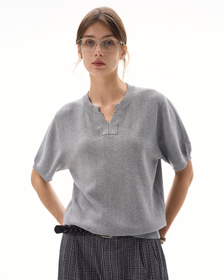 MADWITCH CLEAN FIT KNIT T-SHIRT #M6113