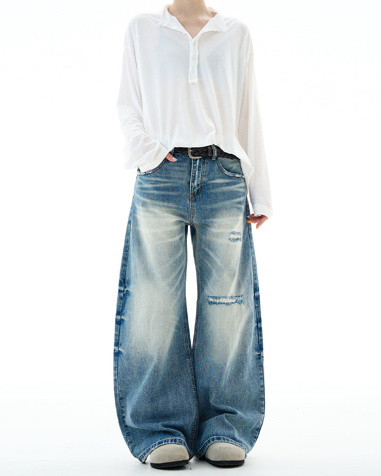 MADWITCH UNISEX INS STYLE DISTRESSED DENIM JEANS #G6867