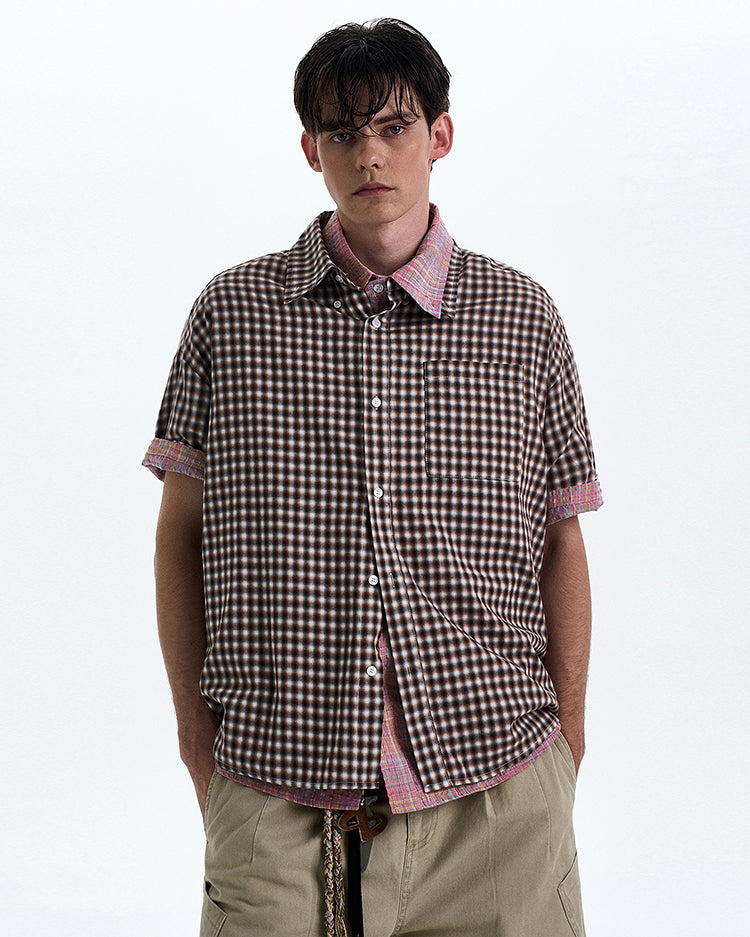 MADWITCH POLKA DOT CHECKERED SHIRT #CR222