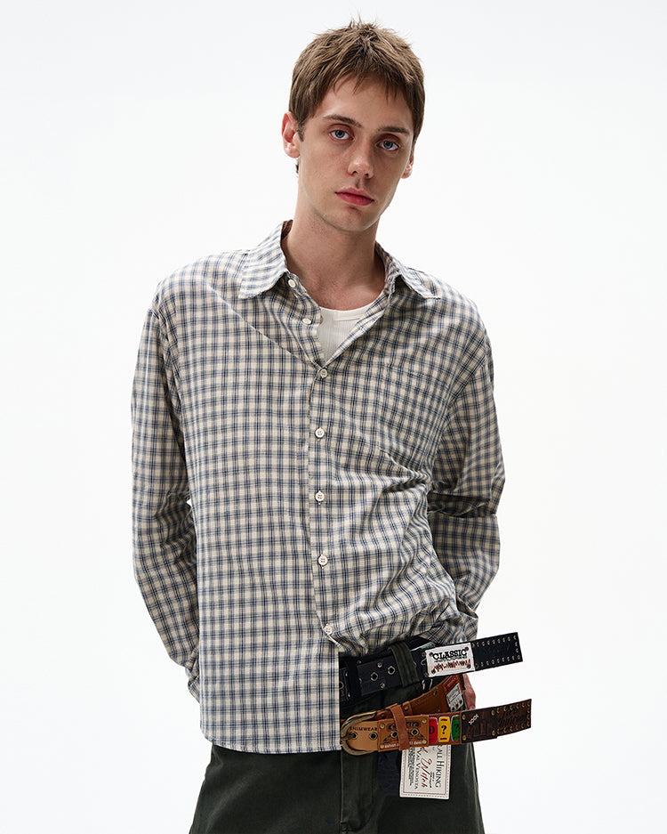 MADWITCH CHECKERED LONG SLEEVE SHIRT #RC86