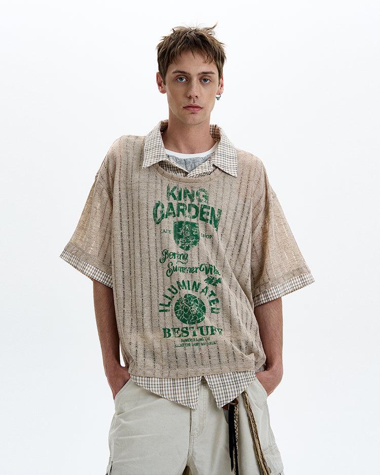 MADWITCH LAYERED KNIT TEE #T70