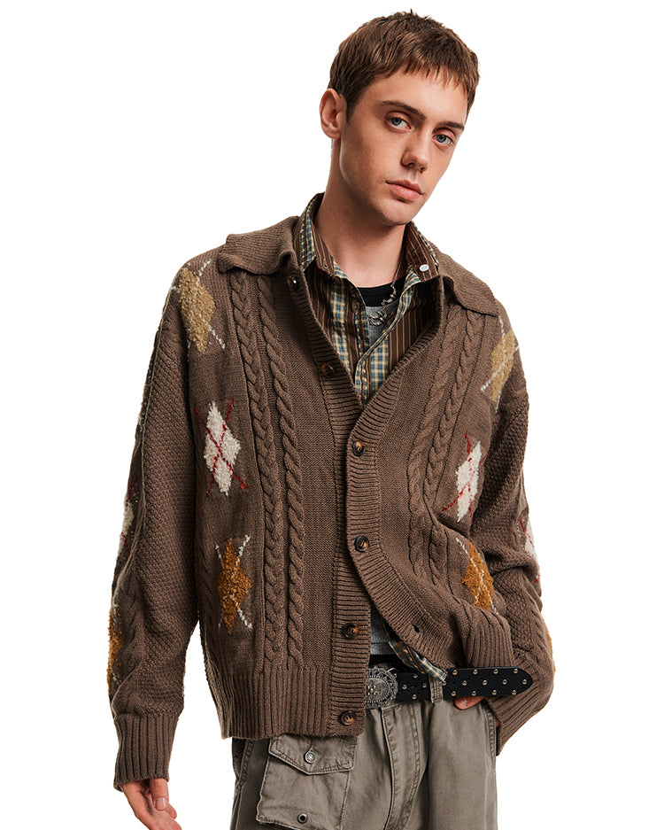 MADWITCH ARGYLE TWIST SWEATER #AW25306