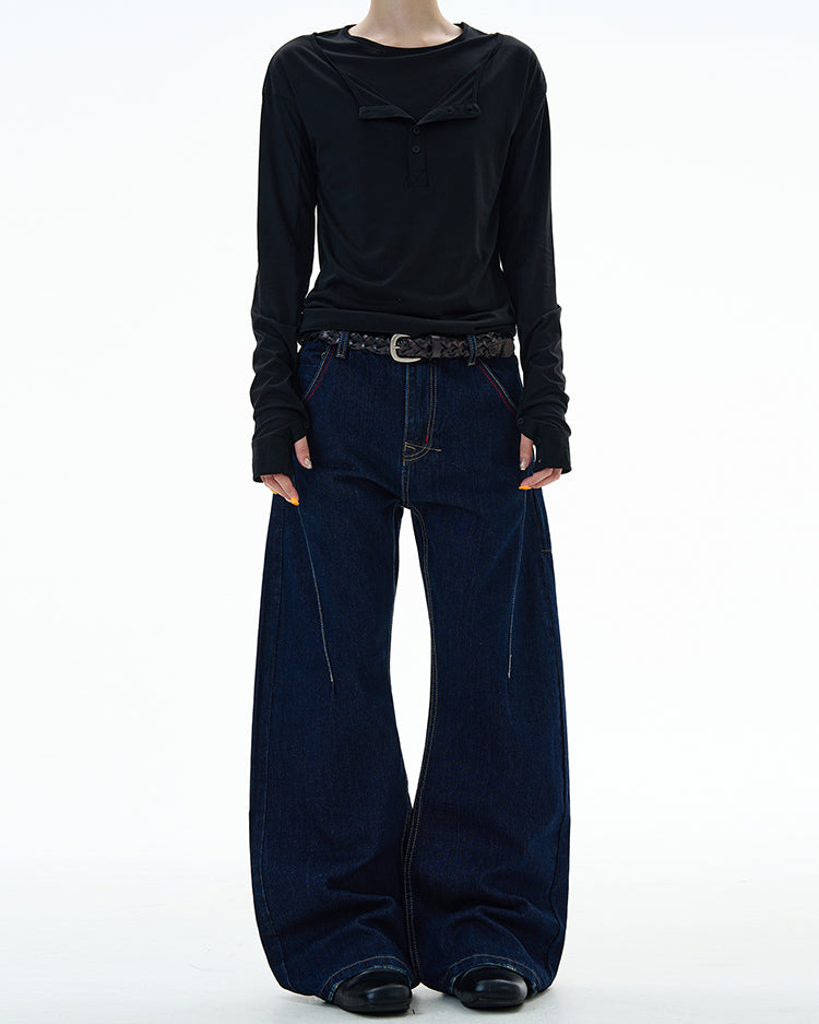 MADWITCH UNISEX CREATIVE WIDE LEG JEANS #G6843