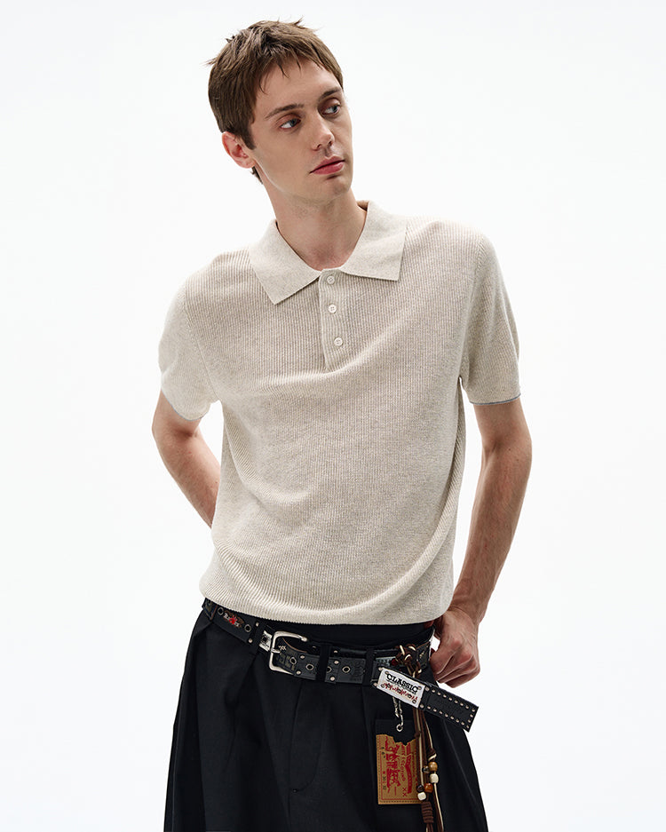 MADWITCH CLASSIC POLO KNIT TOP #250139