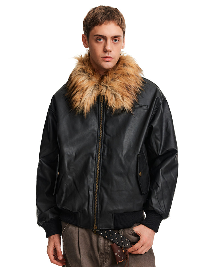 MADWITCH PU SHEARLING PARKA #L99607