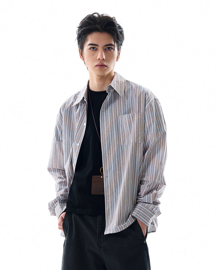 MADWITCH STRIPED LONG SHIRT #RC158