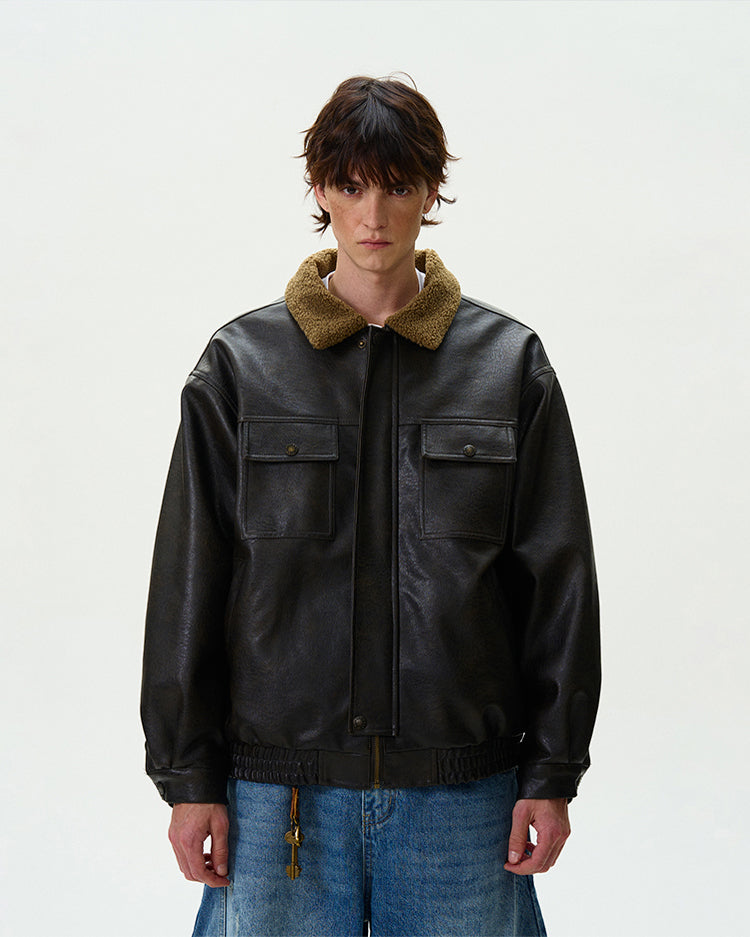 MADWITCH THICKENED PU LEATHER JACKET #G1060