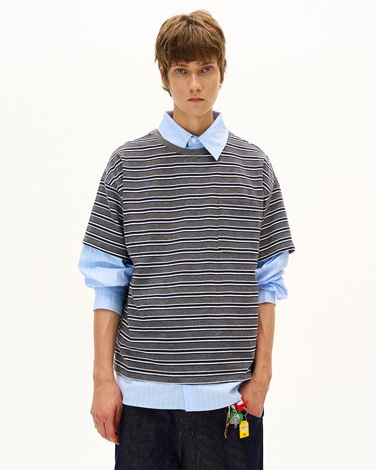 MADWITCH UNISEX FAKE TWO-PIECE LONG SLEEVE TOP #T009