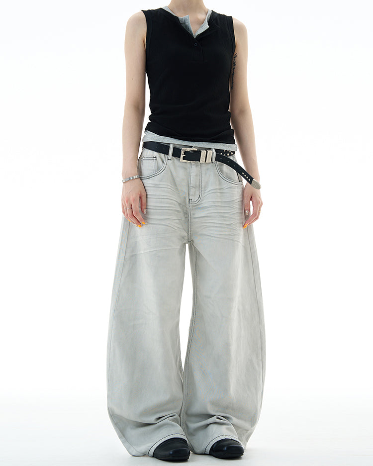 MADWITCH UNISEX VINTAGE SCIMITAR-STYLE JEANS #FX083