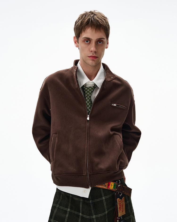 MADWITCH UNISEX MINIMALIST STAND COLLAR JACKET #AB1080