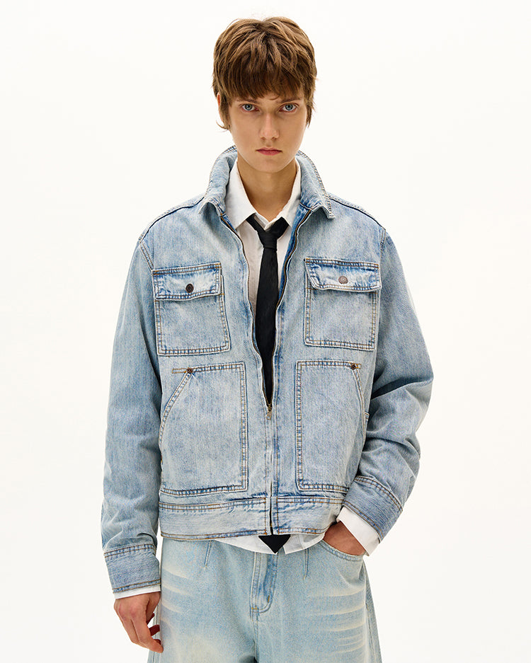 MADWITCH UNISEX VINTAGE WASHED DENIM JACKET #G6863
