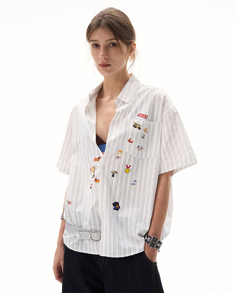 MADWITCH GIRLY STRIPED BLOUSE #TP231