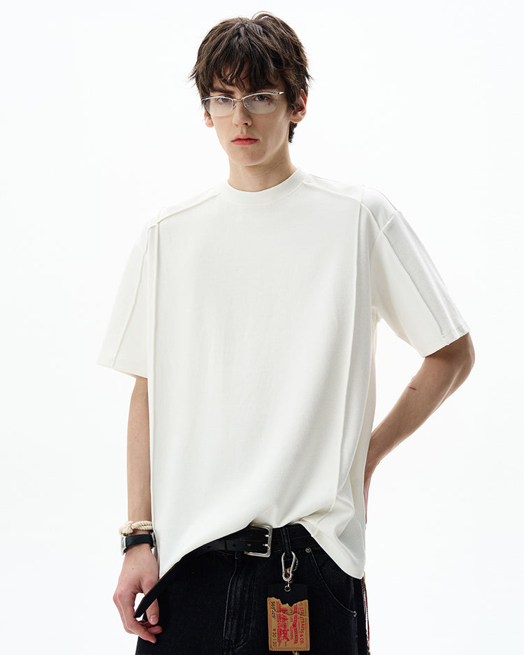 MADWITCH PANELED CREW NECK TEE #UTU009