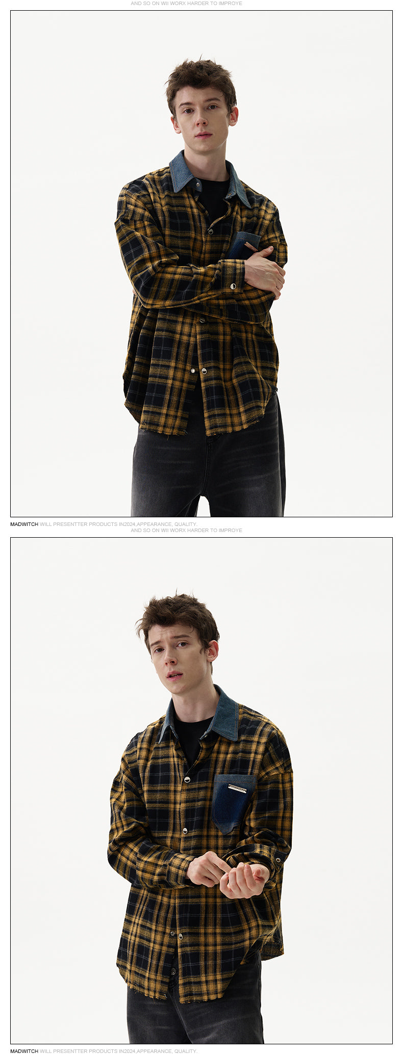 MADWITCH PATCHWORK DENIM SHIRT #CS189