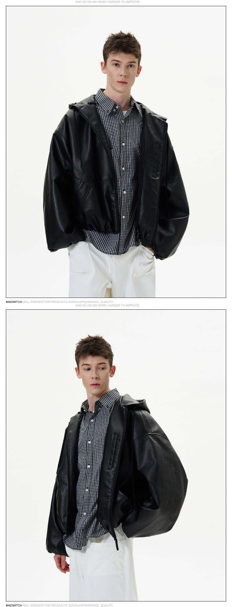 MADWITCH HOODED LEATHER JACKET #N173+