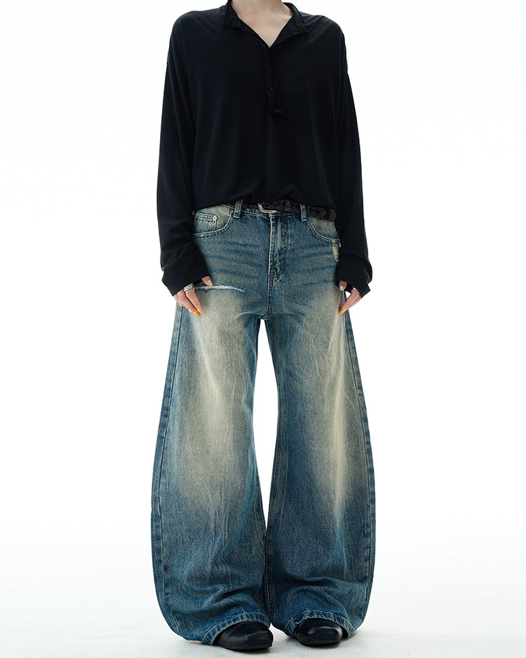 MADWITCH WASHED DISTRESSED JEANS #G6861